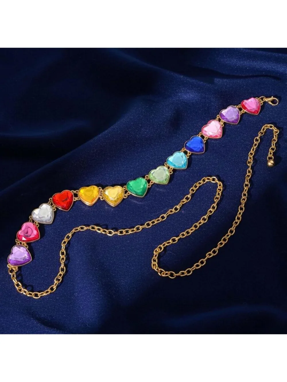 Colorful Rainbow Rhinestone Belt for Women | Adjustable 51